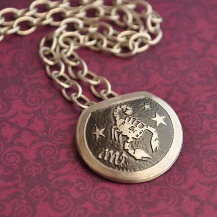 Scorpio the Scorpion Zodiac Pendant in Sterling Silver